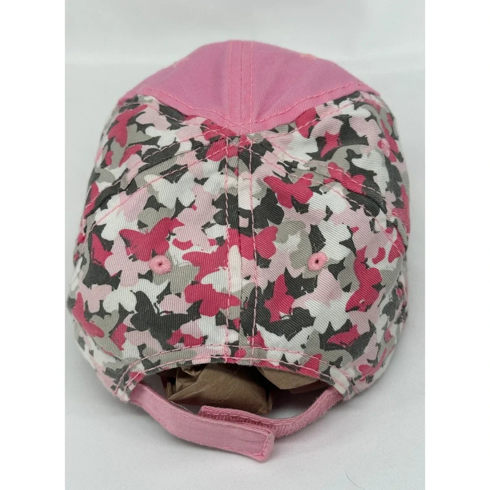Primos Butterfly Camo Baseball Cap Kids One Size Pink Hunting Floral Embroidery